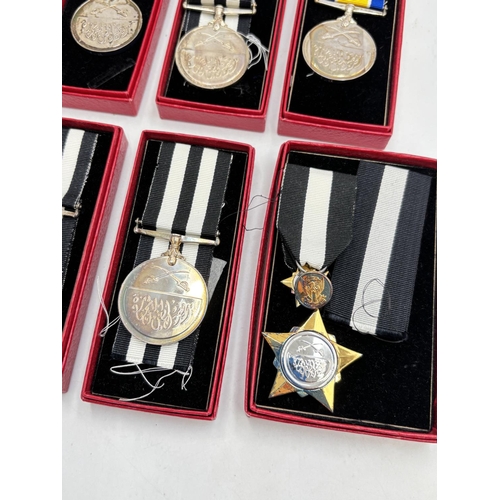 2491 - Eight boxed Sudanese silver Service medals, four army and four police - approx. gross weight 280g