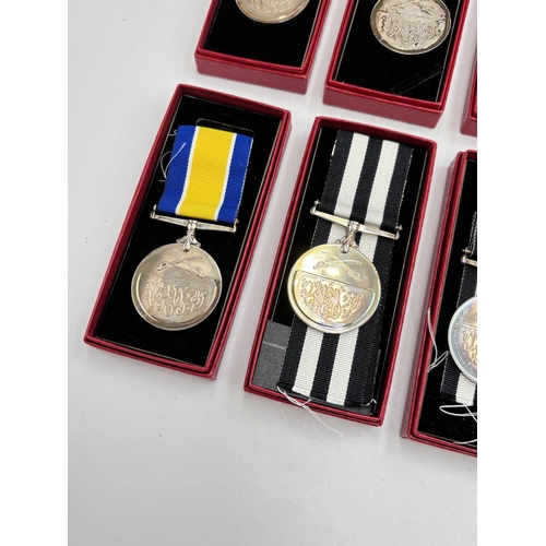 2491 - Eight boxed Sudanese silver Service medals, four army and four police - approx. gross weight 280g