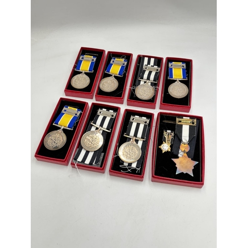 2491 - Eight boxed Sudanese silver Service medals, four army and four police - approx. gross weight 280g