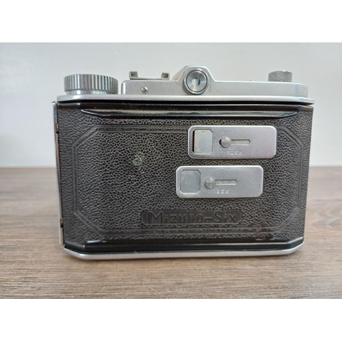 23 - A cased early 1950s Mizuho Optical Camera Co. Ltd. Mizuho-Six IIIB 6x6 or 4.5×6 folding viewfinder c... 