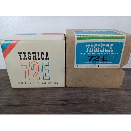 30 - A boxed late 1960s Yashica 72-E 35mm half-frame camera fitted with Yashinon 1:2.8 f=2.8cm lens and C... 