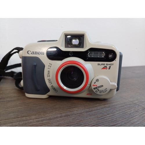 55 - A cased mid 1990s Canon Sure Shot A1 waterproof point and shoot compact 35mm camera