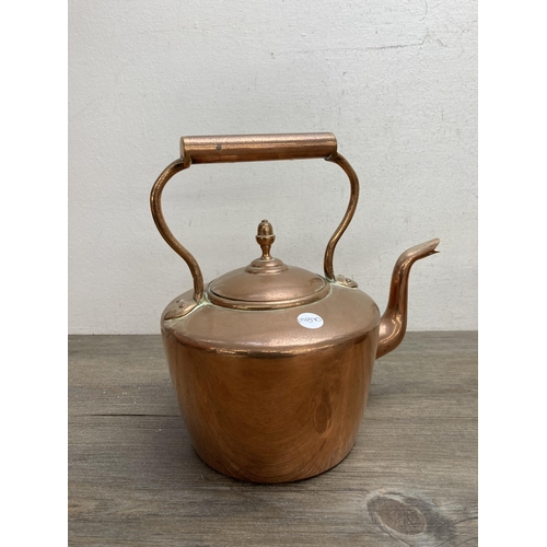 293 - Two Victorian copper kettles - largest approx. 26cm high