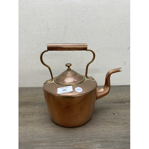 293 - Two Victorian copper kettles - largest approx. 26cm high