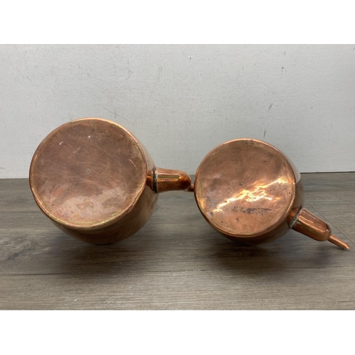 293 - Two Victorian copper kettles - largest approx. 26cm high