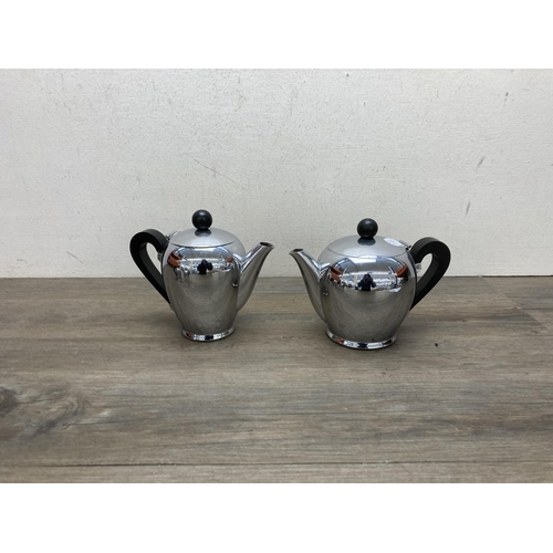 296 - A mid 20th century Italian Alessi Alfra stainless steel four piece coffee set