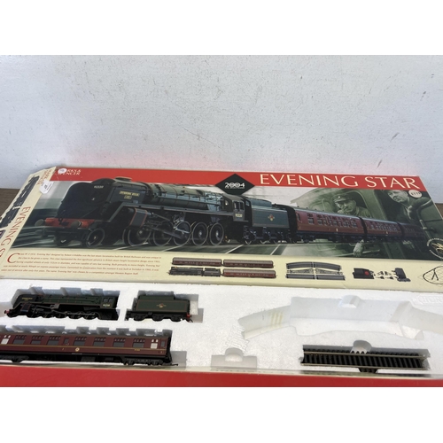 327 - Two boxed part complete 00 gauge train sets, one Hornby R1072 Flying Scotsman and one Marks & Spence... 