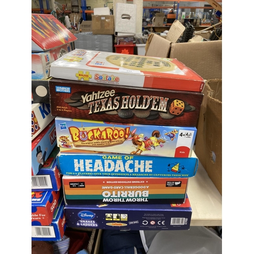 342 - A collection of board games and puzzles to include Hasbro Buckaroo, MB Games Knock Em Out, Monopoly ... 