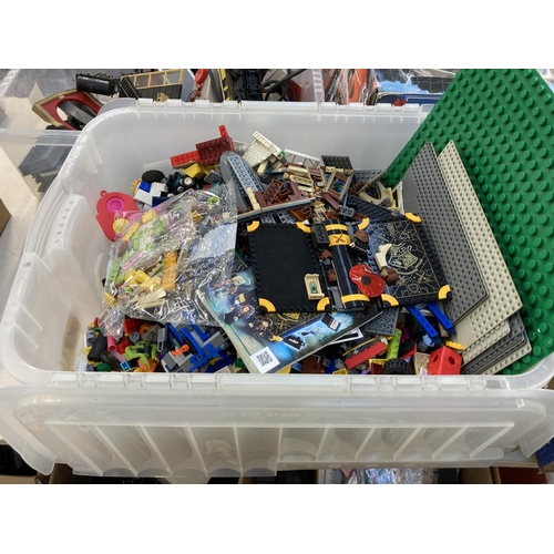 346 - A box containing a collection of Lego together with four boxed toys and games