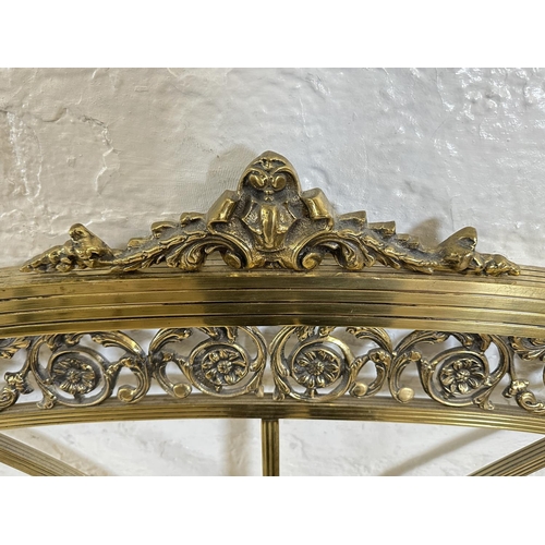 10 - A 19th century style brass single bed headboard and footboard