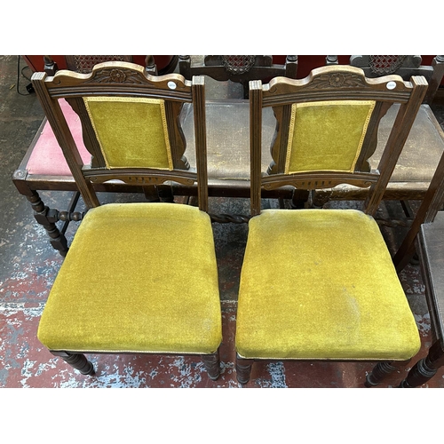 154 - Seven late 19th/early 20th century dining chairs