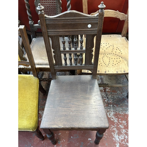 154 - Seven late 19th/early 20th century dining chairs