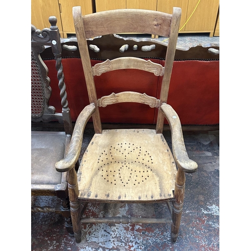 154 - Seven late 19th/early 20th century dining chairs