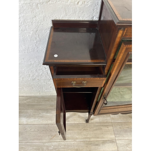 171 - An Edwardian inlaid mahogany display cabinet - approx. 132cm high x 128cm wide x 36cm deep