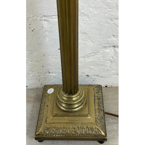 2 - A 19th century style brass Corinthian column table lamp - approx. 52cm high