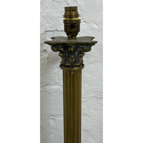 2 - A 19th century style brass Corinthian column table lamp - approx. 52cm high