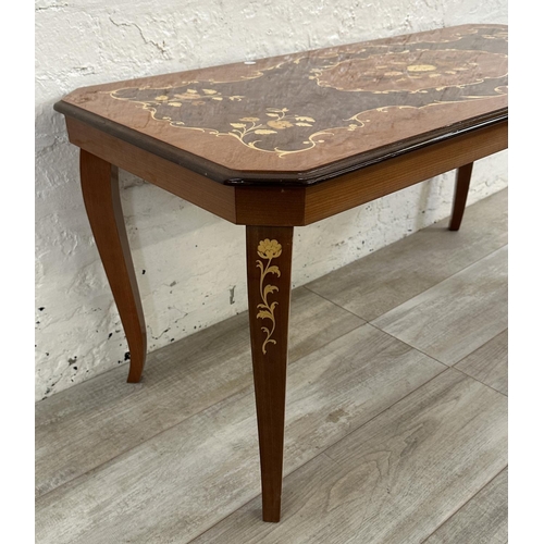 30 - An Italian Sorrento marquetry inlaid walnut coffee table - approx. 49cm high x 47cm wide x 105cm lon... 