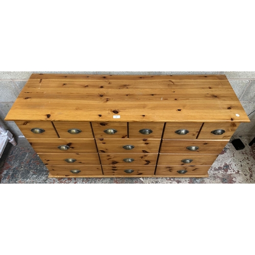 35 - A pine chest of drawers - approx. 80cm high x 133cm wide x 42cm deep