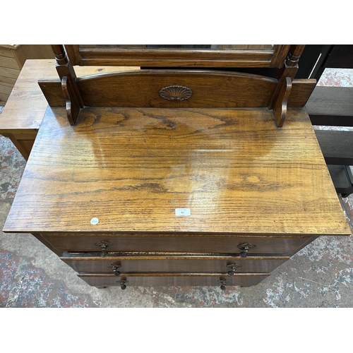 51 - An early 20th century oak dressing chest - approx. 153cm high x 84cm wide x 45cm deep