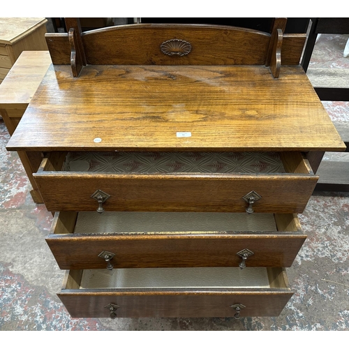 51 - An early 20th century oak dressing chest - approx. 153cm high x 84cm wide x 45cm deep