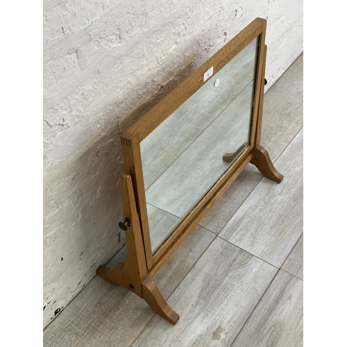 52 - A mid 20th century oak dressing table mirror - approx. 50cm high x 60cm wide x 26cm deep