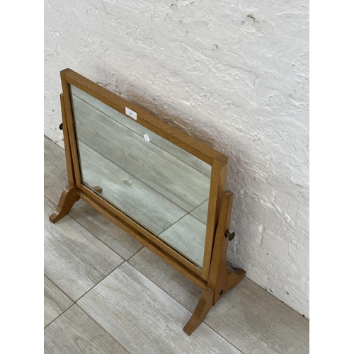 52 - A mid 20th century oak dressing table mirror - approx. 50cm high x 60cm wide x 26cm deep