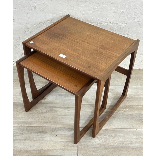 68 - A mid 20th century G Plan Quadrille teak nest of two tables - approx. 49cm high x 53cm wide x 43cm d... 