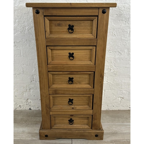 70 - A Mexican pine chest of drawers - approx. 104cm high x 53cm wide x 39cm deep