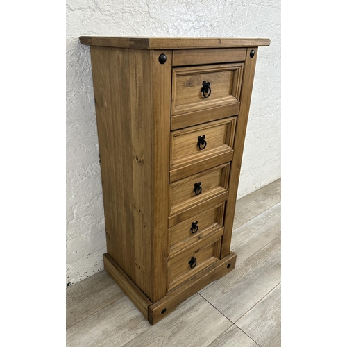 70 - A Mexican pine chest of drawers - approx. 104cm high x 53cm wide x 39cm deep