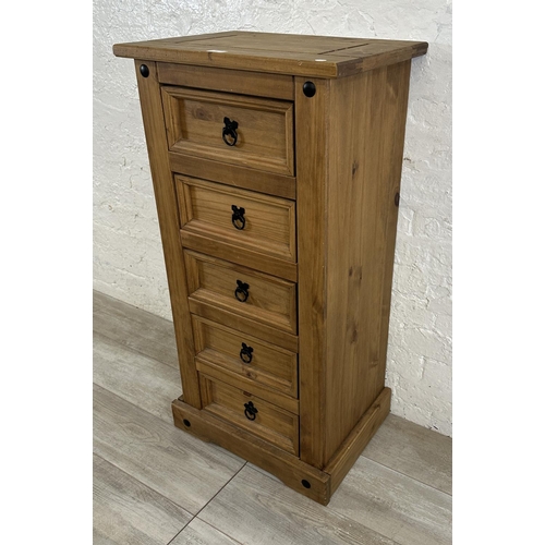 70 - A Mexican pine chest of drawers - approx. 104cm high x 53cm wide x 39cm deep