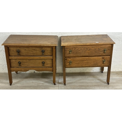 81 - Two early 20th century oak chests of drawers - largest approx. 70cm high x 76cm wide x 42cm deep