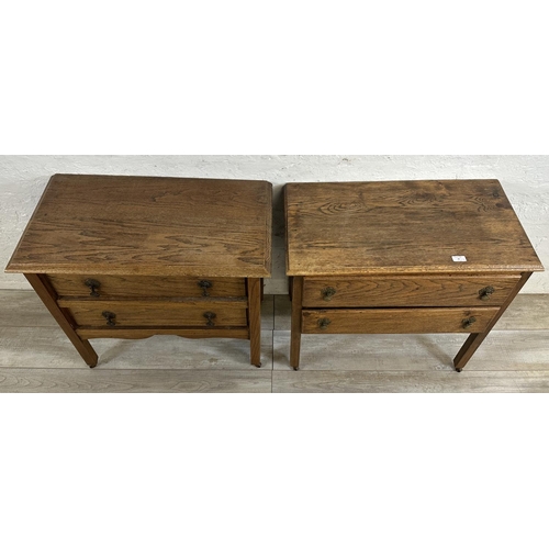 81 - Two early 20th century oak chests of drawers - largest approx. 70cm high x 76cm wide x 42cm deep