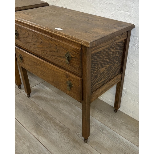 81 - Two early 20th century oak chests of drawers - largest approx. 70cm high x 76cm wide x 42cm deep