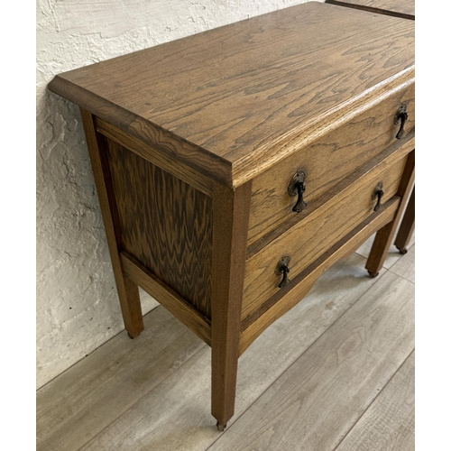 81 - Two early 20th century oak chests of drawers - largest approx. 70cm high x 76cm wide x 42cm deep