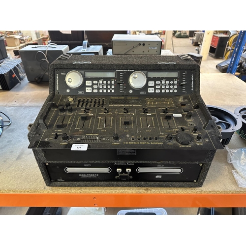 524 - Four items, one part cased DJ mixing console comprising American Audio DCD-PRO310 double CD player a... 