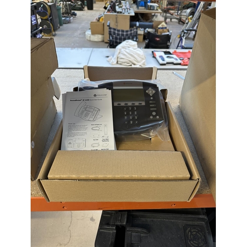 538 - Eight boxed Polycom SoundPoint IP650 multiple-line voice over IP telephones