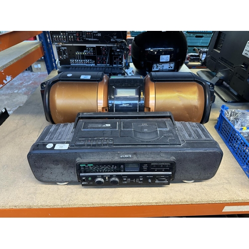 542 - Two portable stereo systems, one Sharp GX-M10 and one Sony CFD-60L