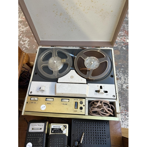 562 - Six items to include BSR reel-to-reel tape recorder, Sanyo compact cassette recorder, Binatone and T... 