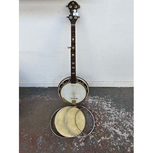 568 - A customised five-string banjo