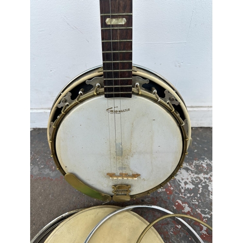 568 - A customised five-string banjo