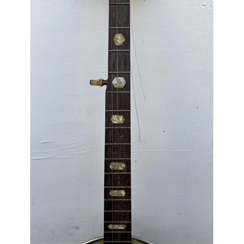 568 - A customised five-string banjo