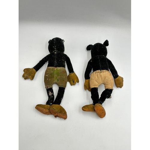 332B - Two 1930s Deans Rag Book Co Mickey Mouse stuffed and stitched fabric toys - approx. 22cm high