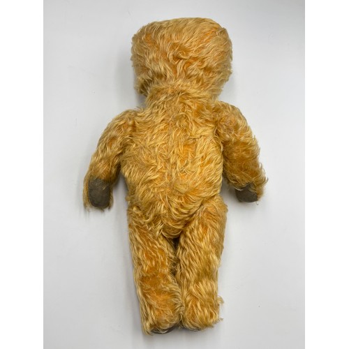 332A - A vintage blonde mohair articulated teddy bear - approx. 38cm high