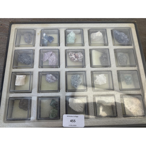 455 - A collection of semi precious stones to include zoisite, gypsum, feldspar etc.