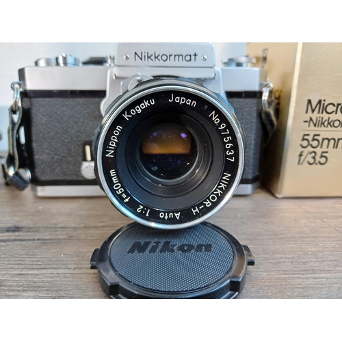 65 - A Nikon Nikkormat FTN 35mm SLR camera fitted with Nippon Kogaku Nikkor-H auto 1:2 f=50mm non-AI lens... 