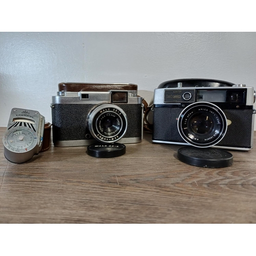 81 - Two cased Japanese 35mm rangefinder cameras, one Walz 35-S (A/F) fitted with Nitto S Kominar 1:3.5 f... 