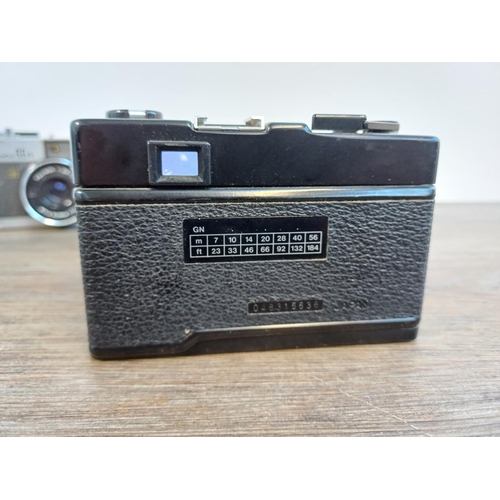 82 - Three Japanese fixed-lens compact 35mm cameras, one cased Oshiro Optical Works Emi K 35 viewfinder f... 