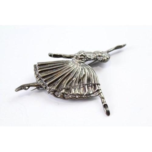 2104 - A DHP For The Red Shoes sterling silver ballerina brooch - approx. gross weight 17g