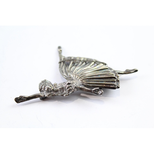 2104 - A DHP For The Red Shoes sterling silver ballerina brooch - approx. gross weight 17g