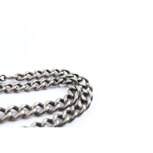 2075 - A sterling silver graduated curb link watch chain - approx. gross weight 47g